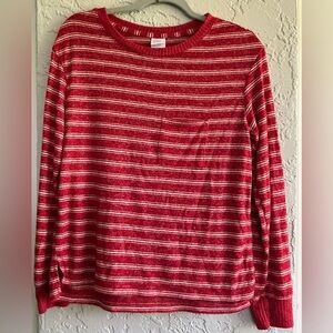 Stars Above Red & White Pajama Top with Chest Pocket
